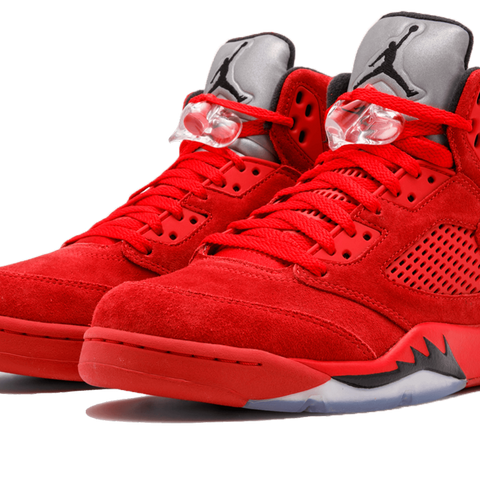 Air Jordan 5s red suede deals