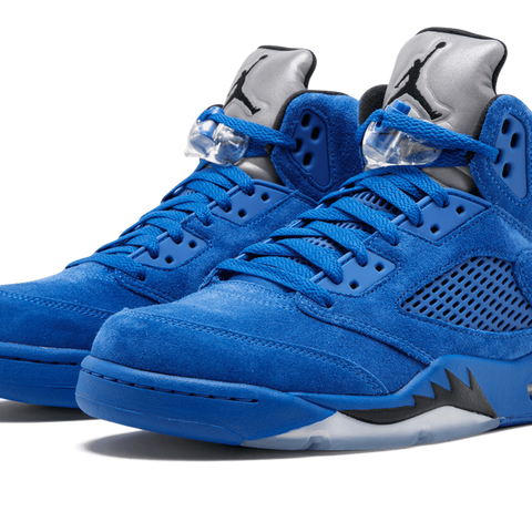 Air jordan 5 blue suede on sale