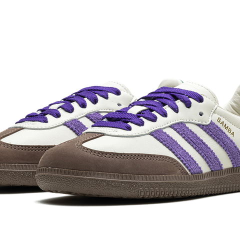 Purple suede adidas sambas best sale