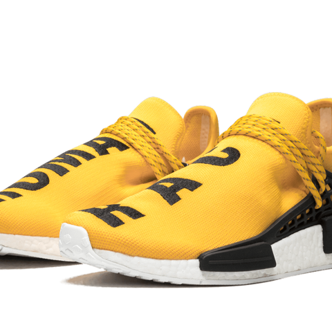 Adidas yellow shoes human race best sale