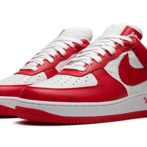 Nike force red and white best sale