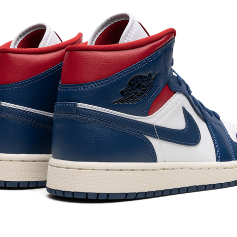 Air jordan 1 mid red blue on sale