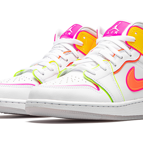 Jordan 1 mid popular edge glow shoes