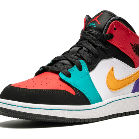 Air jordan 1 mid gs black multicolor online