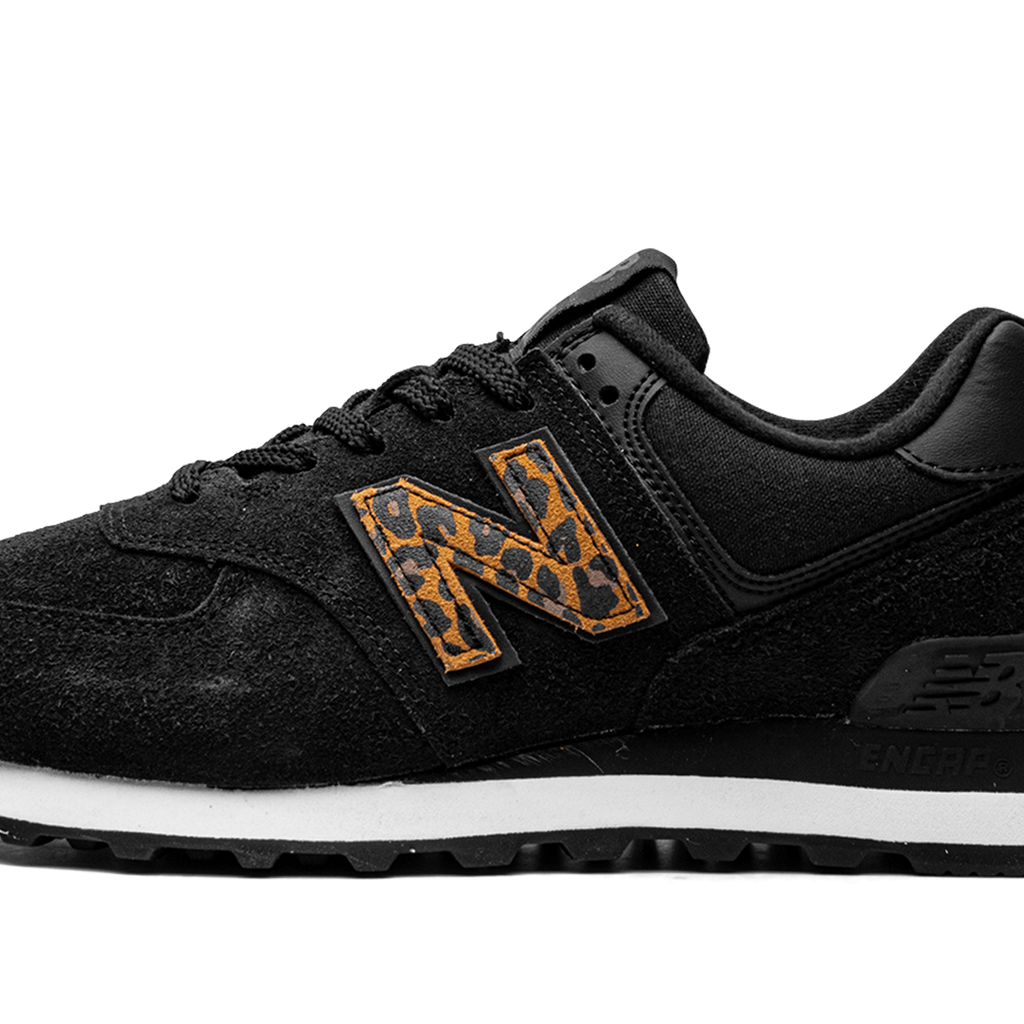 New balance 574 leopard black best sale