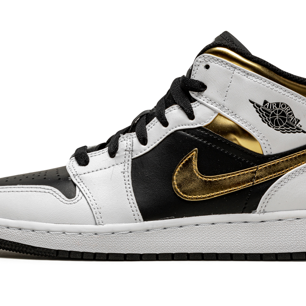 Air Jordan 1 Mid GS newest UNIVERSITY GOLD WHITE BLACK /Size 5Y=6.5W / 554725-170 / NEW